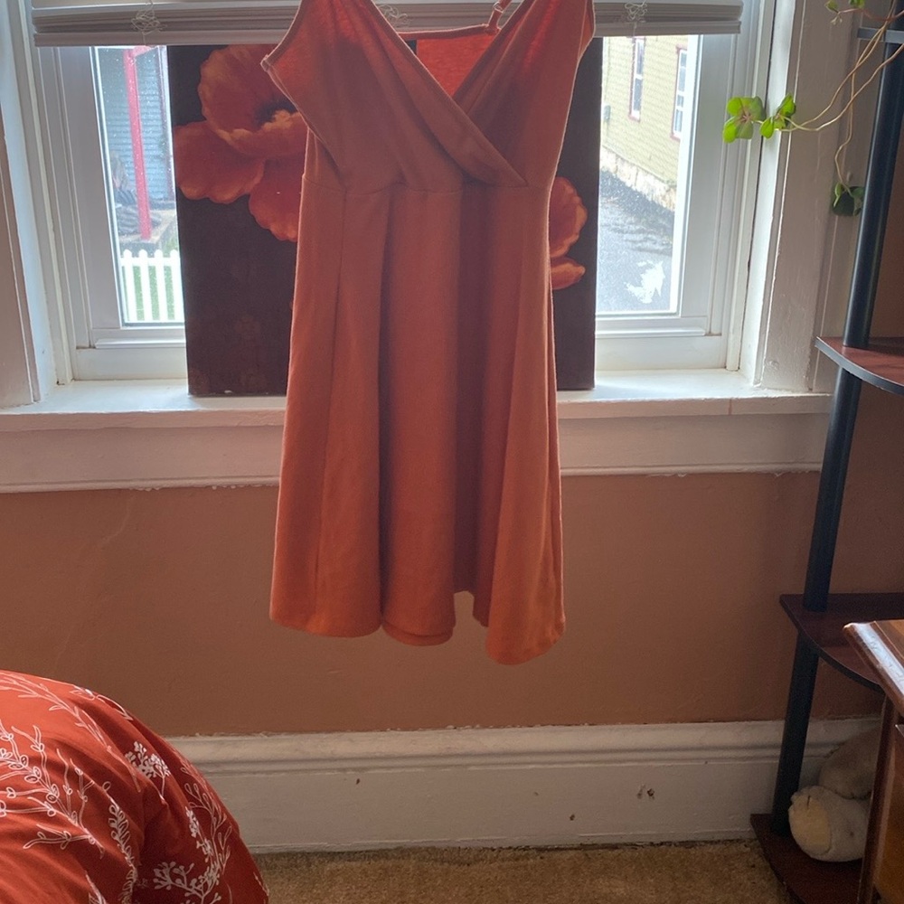 Wild Fable Orange V-Neck Midi Sundress